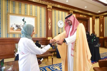 سمو نائب أمير منطقة المدينة المنورة الأمير سعود بن خالد الفيصل يستقبل منسوبات و مستفيدات ومجلس إدارة جمعية جنا