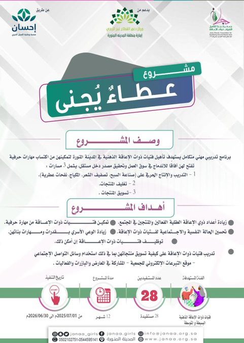 انطلاق مشروع عطاءٌ يُجنى بدعم كريم من إمارة منطقة #المدينة_المنورة